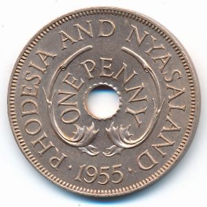 Родезия и Ньясаленд, 1 пенни (1955 г.)
