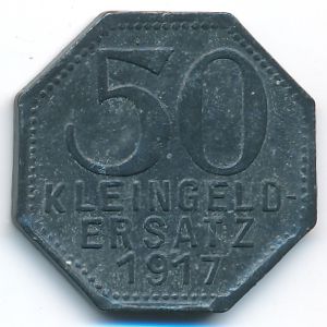 Тюбинген., 50 пфеннигов (1917 г.)