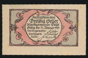 Нотгельды Австрии, 3 геллера (1921 г.)