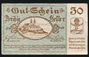 Нотгельды Австрии, 30 геллеров (1920 г.)