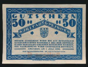 Нотгельды Австрии, 50 геллеров (1920 г.)