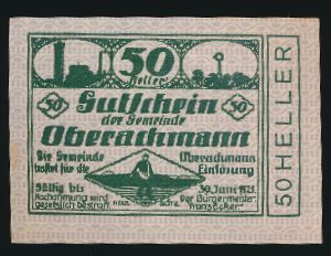 Нотгельды Австрии, 50 геллеров (1921 г.)