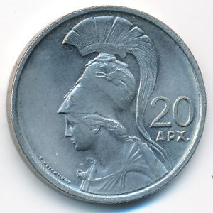 Греция, 20 драхм (1973 г.)