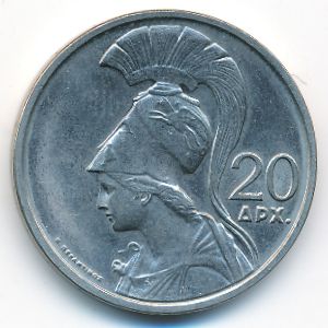 Греция, 20 драхм (1973 г.)