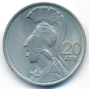 Греция, 20 драхм (1973 г.)