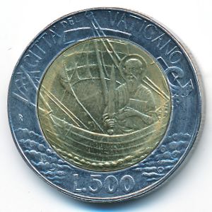 Ватикан, 500 лир (1985 г.)