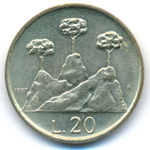 San Marino, 20 lire, 1987