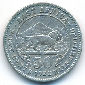 Восточная Африка, 50 центов (1922 г.)