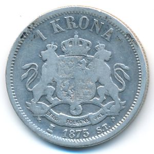 Швеция, 1 крона (1875 г.)