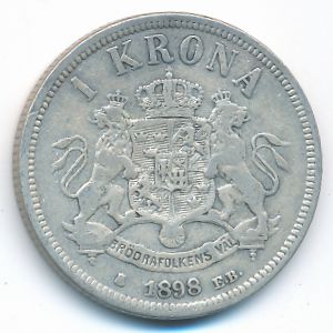 Швеция, 1 крона (1898 г.)