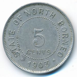 North Borneo, 5 cents, 1903