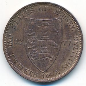 Джерси, 1/12 шиллинга (1877 г.)