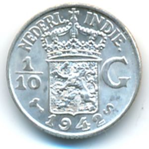 Нидерландская Индия, 1/10 гульдена (1942 г.)
