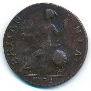 Великобритания, 1/2 пенни (1772 г.)