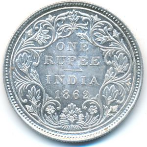 British West Indies, 1 rupee, 1862