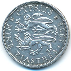 Cyprus, 9 piastres, 1938
