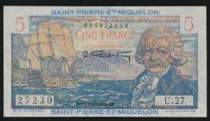 Saint Pierre and Miquelon, 5 франков
