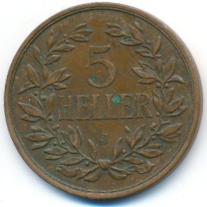 Немецкая Африка, 5 геллеров (1909 г.)