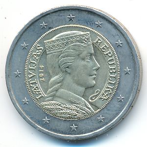 Латвия, 2 евро (2014 г.)