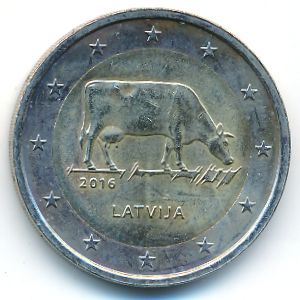 Латвия, 2 евро (2016 г.)