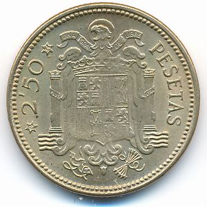 Spain, 2 1/2 pesetas, 1953