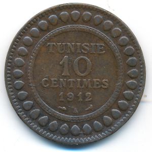 Тунис, 10 сентим (1912 г.)