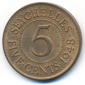 Seychelles, 5 cents, 1948