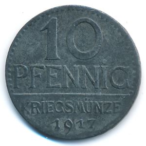 Юберлинген., 10 пфеннигов (1917 г.)