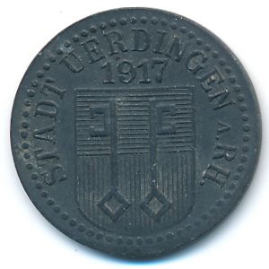 Uerdingen., 10 пфеннигов, 1917