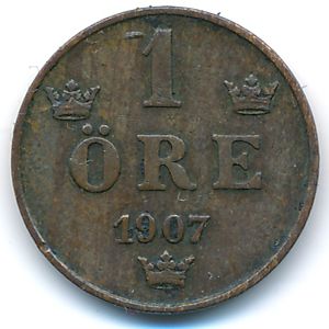 Швеция, 1 эре (1907 г.)