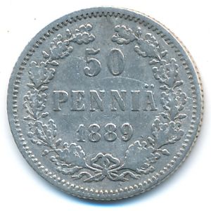 Finland, 50 pennia, 1889
