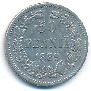 Finland, 50 pennia, 1889