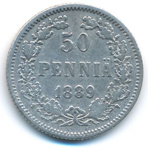 Finland, 50 pennia, 1889
