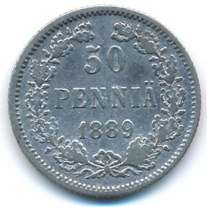 Finland, 50 pennia, 1889