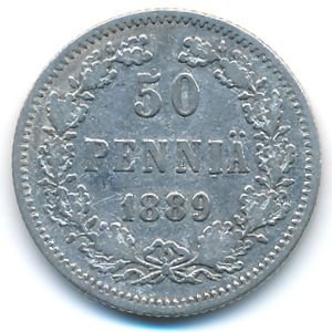 Finland, 50 pennia, 1889