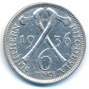 Южная Родезия, 6 пенсов (1936 г.)