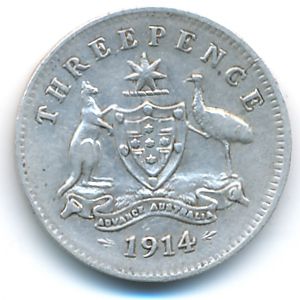 Австралия, 3 пенса (1914 г.)