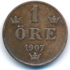 Швеция, 1 эре (1907 г.)
