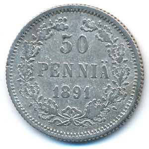 Finland, 50 pennia, 1891