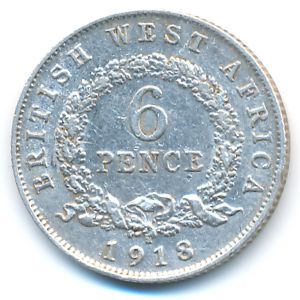 Британская Западная Африка, 6 пенсов (1918 г.)