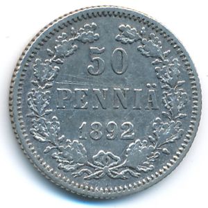 Finland, 50 pennia, 1892