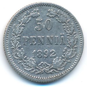 Finland, 50 pennia, 1892