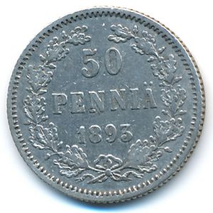 Finland, 50 pennia, 1893