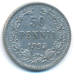 Finland, 50 pennia, 1893