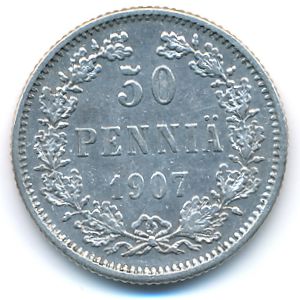 Finland, 50 pennia, 1907