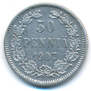 Finland, 50 pennia, 1907