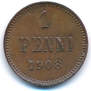 Финляндия, 1 пенни (1908 г.)