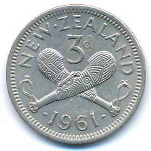 Новая Зеландия, 3 пенса (1961 г.)