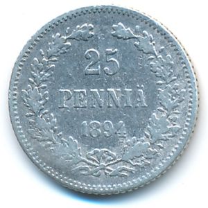 Finland, 25 pennia, 1894