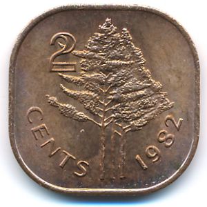 Swaziland, 2 cents, 1982